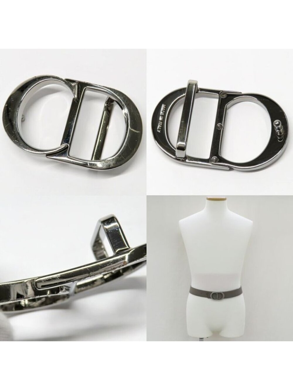 Dior CD Icon Logo Buckle Silver Metal External Belt Reversible Black - Picture 10 of 10